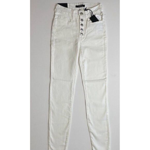 Numero Verona Ankle Skinny Jeans 24 White‎ Juniors' Stretchy Exposed-Buttons NEW - Picture 6 of 9